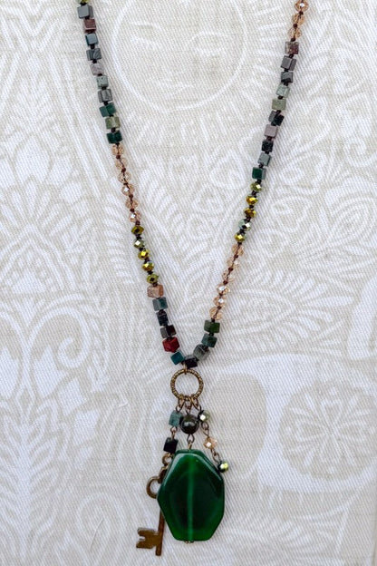 Here's My Key India Agate Necklace-Cute-Trendy-Shop-Womens-Boutique-Clothing-Store