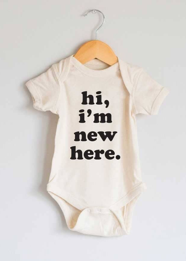 Hi I'm New Here Onesie - Black