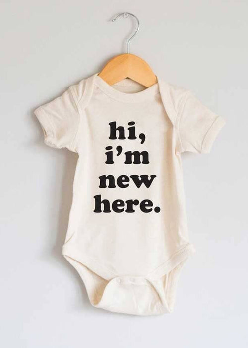 Hi I'm New Here Onesie - Black