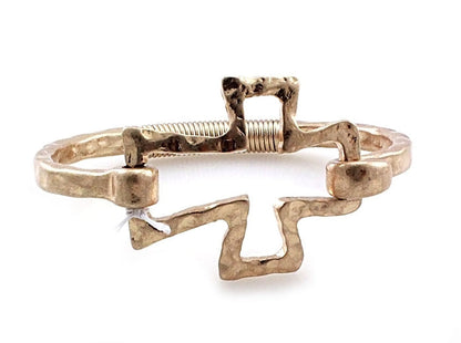 HINGED CROSS BRACELET, GOLD
