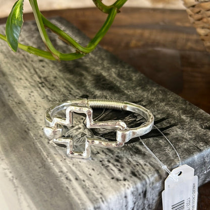 HINGED CROSS BRACELET, SILVER