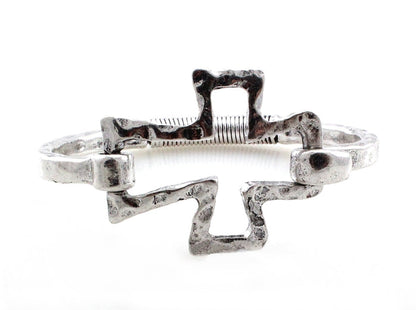 HINGED CROSS BRACELET, SILVER
