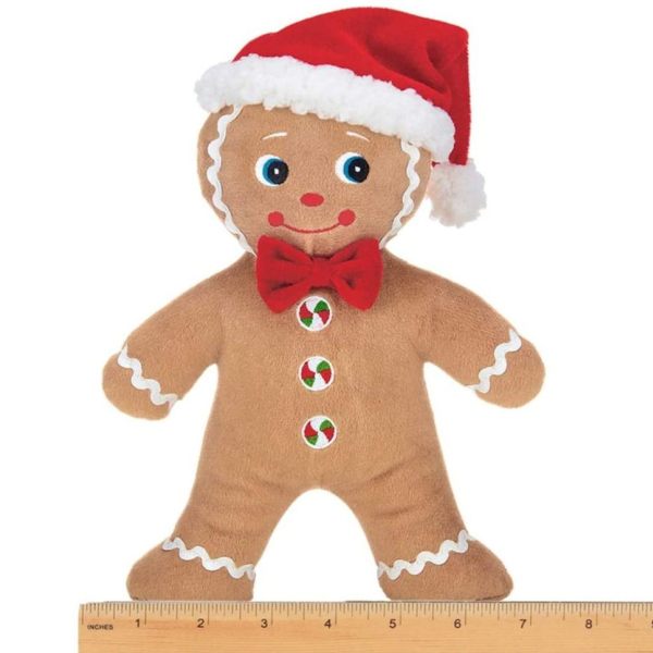 Holiday Plush Stuffed Gingerbread Man Jolly Ginger Measuring Horizontally