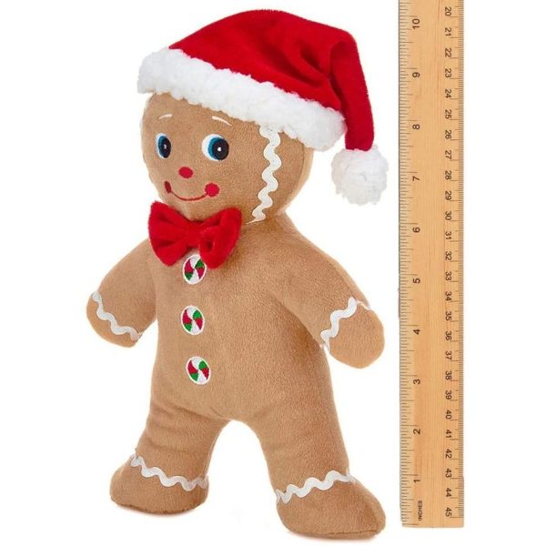 Holiday Plush Stuffed Gingerbread Man Jolly Ginger Measuring Vertically