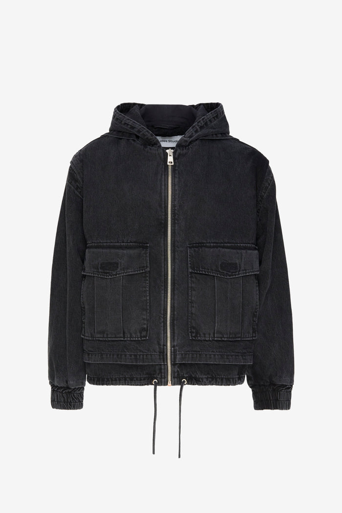 ETUDES STUDIO HOODIE DENIM JACKET BLACK 1