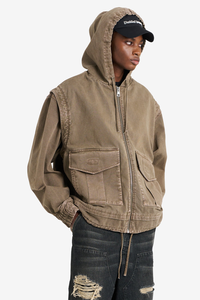 ETUDES STUDIO HOODIE DENIM JACKET TAN 3