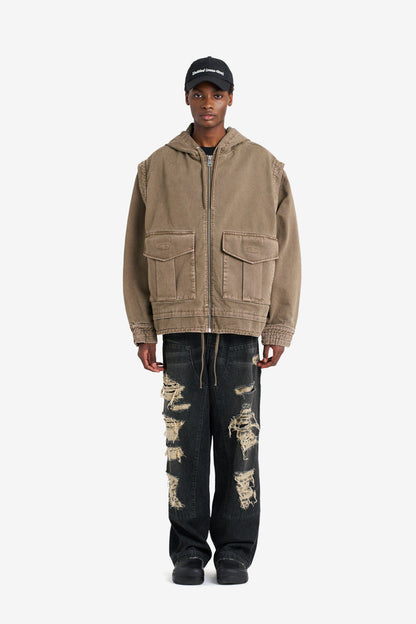 ETUDES STUDIO HOODIE DENIM JACKET TAN 2