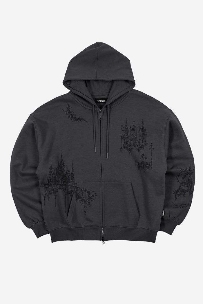 Hoodie Zip Boxy Stronghold - WASTED PARIS