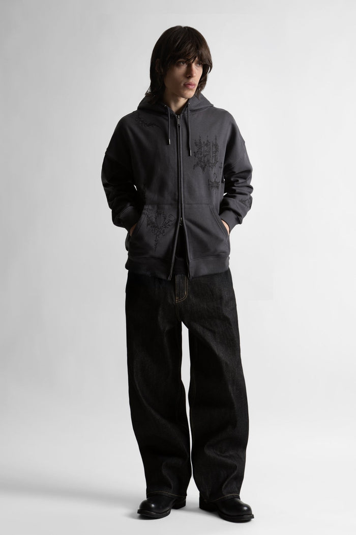 Hoodie Zip Boxy Stronghold - WASTED PARIS