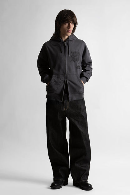 Hoodie Zip Boxy Stronghold - WASTED PARIS