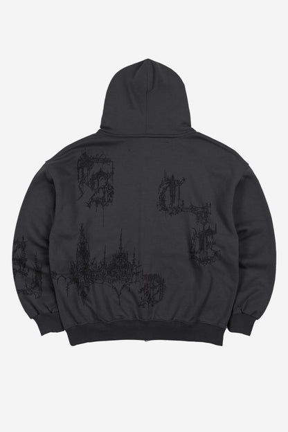 Hoodie Zip Boxy Stronghold - WASTED PARIS