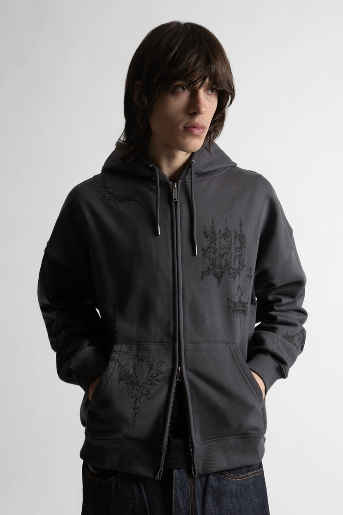 Hoodie Zip Boxy Stronghold - WASTED PARIS