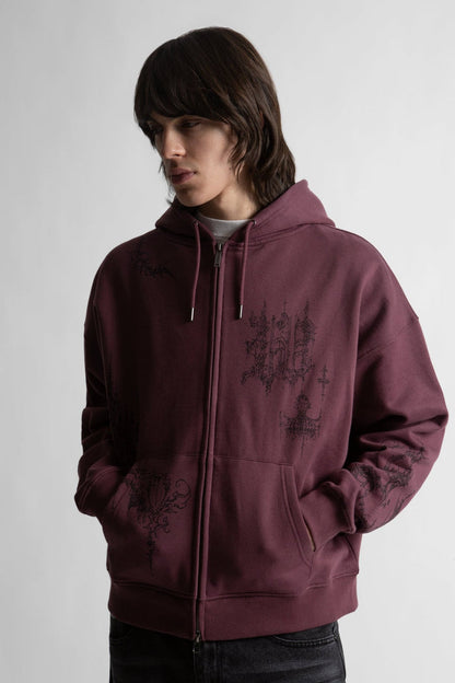 Hoodie Zip Boxy Stronghold - WASTED PARIS