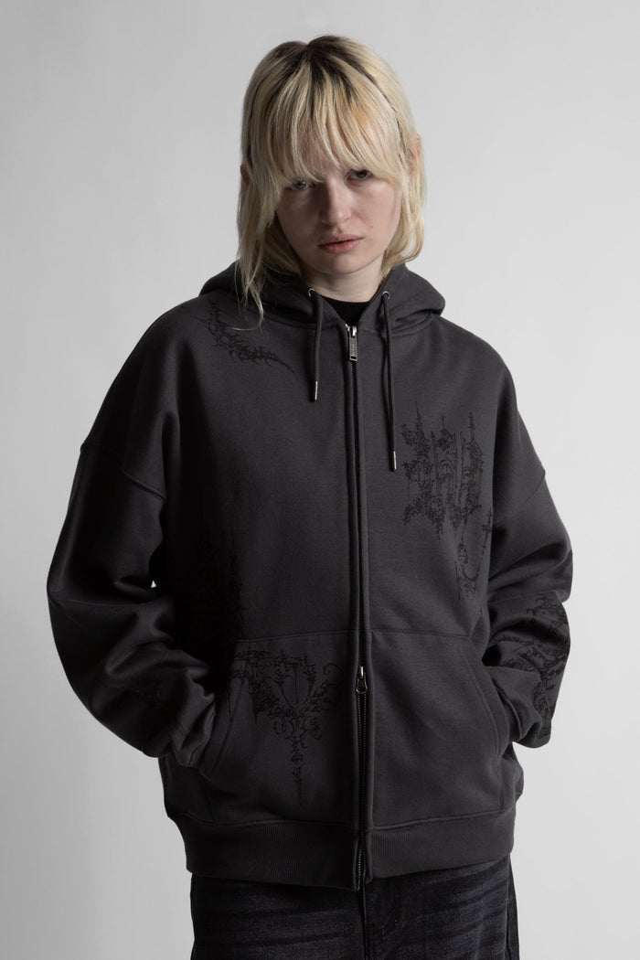 Hoodie Zip Boxy Stronghold - WASTED PARIS