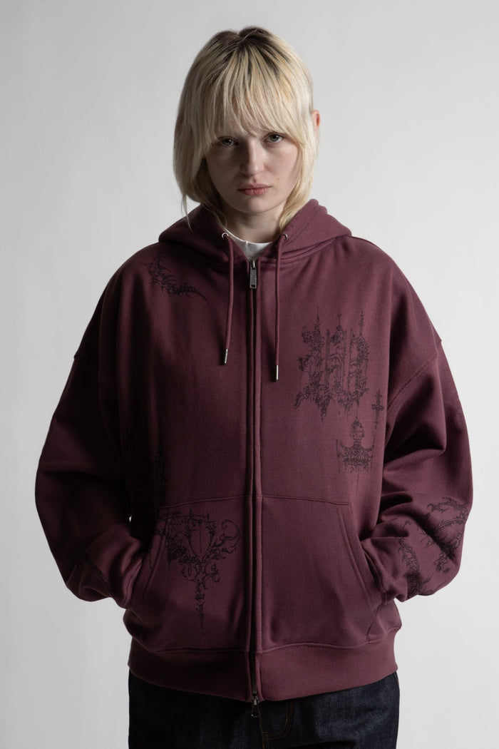 Hoodie Zip Boxy Stronghold - WASTED PARIS