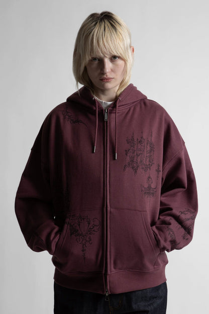 Hoodie Zip Boxy Stronghold - WASTED PARIS