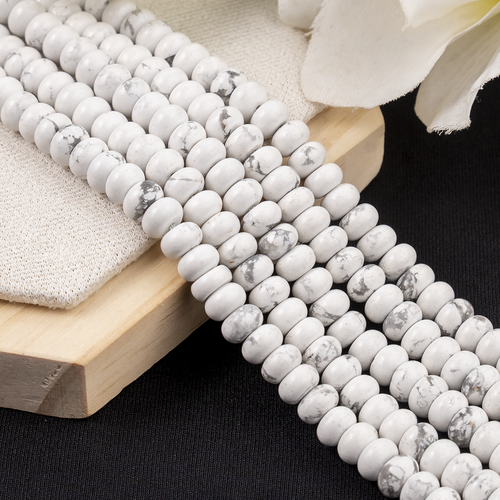 Howlite Rondelle Beads, Crystal Beads for Jewelry.