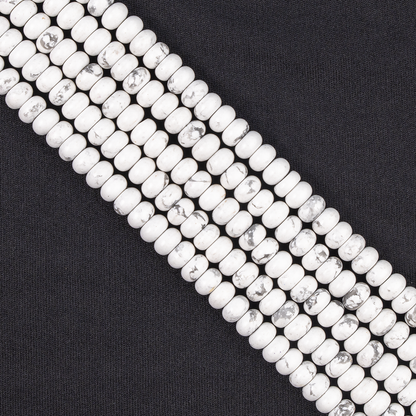 Howlite Rondelle Beads, Crystal Beads for Jewelry.