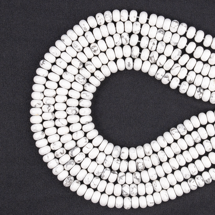 Howlite Rondelle Beads, Crystal Beads for Jewelry.
