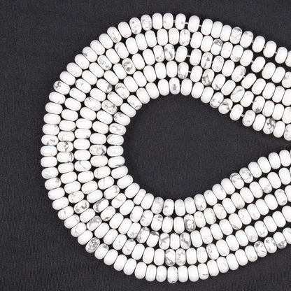 Howlite Rondelle Beads, Crystal Beads for Jewelry.