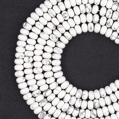 Howlite Rondelle Beads, Crystal Beads for Jewelry.