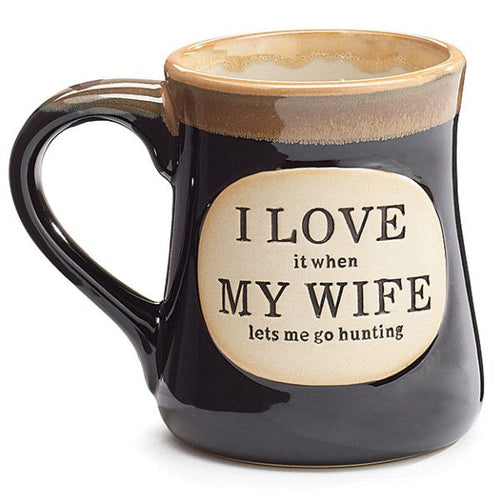 I Love My Wife Dark Blue 18 oz. Hunting Coffee Mug