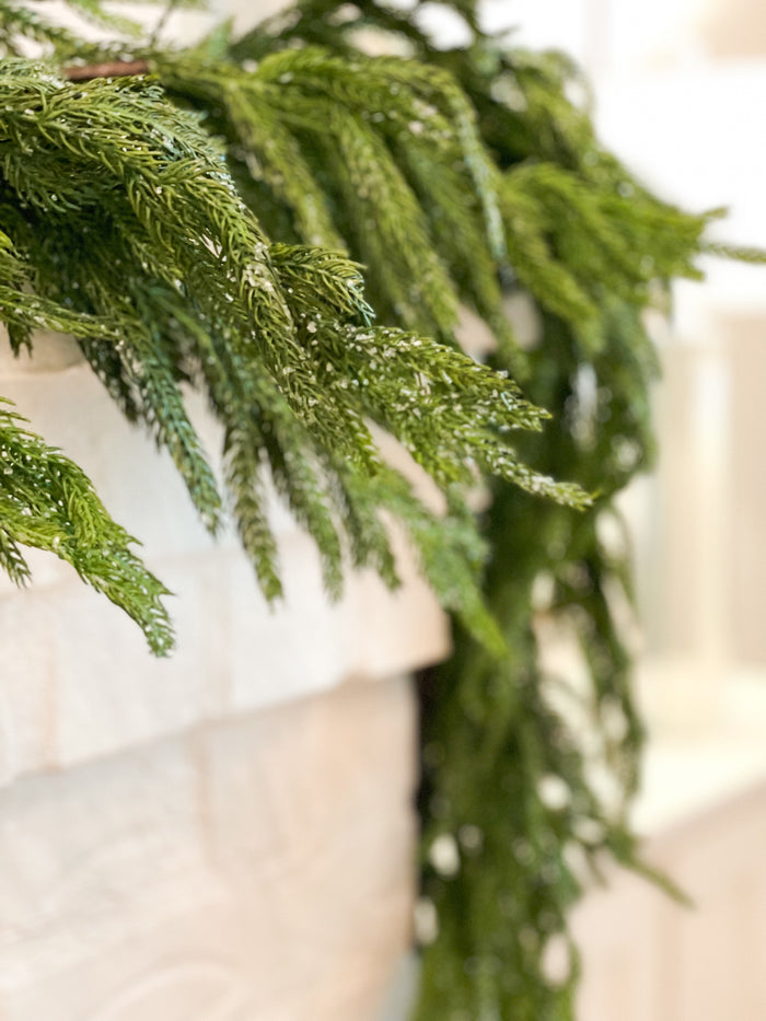 Iced Real Touch Fir Pine Garland