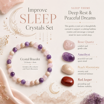 Improve SLEEP Crystal Kit, Gemstone Tumble Kit, Sleep Crystal Gift Set