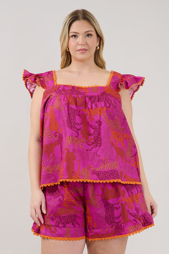 In the Jungle Ada Ruffle Top Curve
