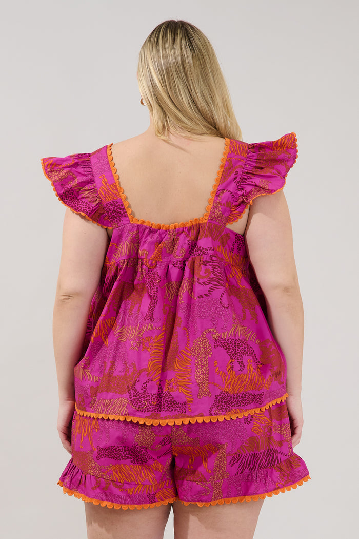 In the Jungle Ada Ruffle Top Curve