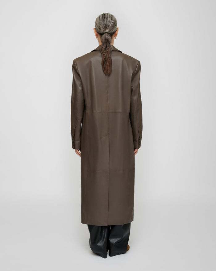 Inderjit - Leather jacket - Dark Taupe