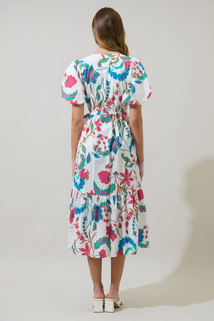 Izzie Floral Lunia Wrap Midi Dress