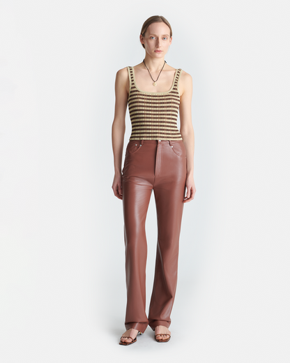 Jacoba - Okobor™Alt-Leather Pants - Henna