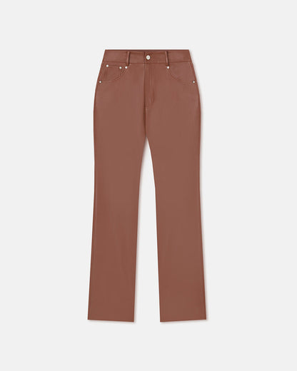 Jacoba - Okobor™Alt-Leather Pants - Henna
