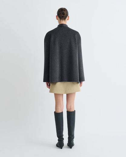 Jada - Regenerated leather jacket - Grey Melange/Black