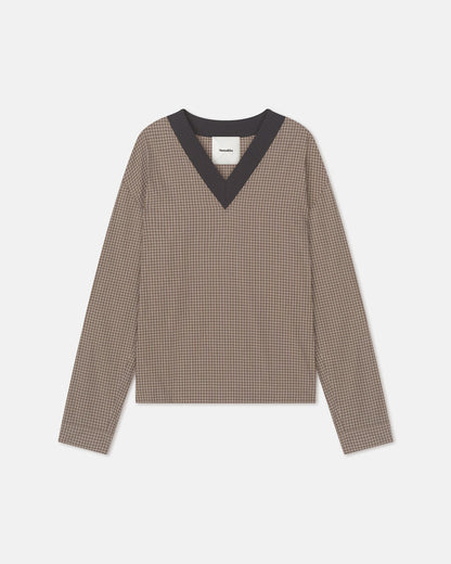Jahan - V-neck top - Brown/Creme