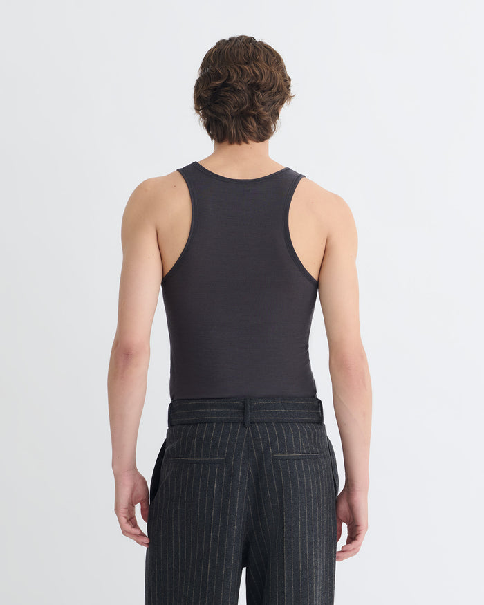 Jahi - Melange Wool Jersey Tank Top - Grey Melange