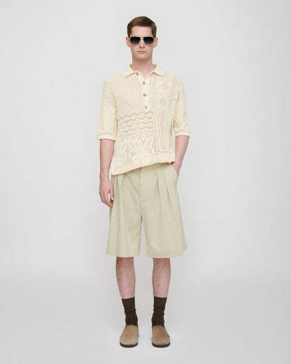 Jasim - Lace polo shirt - Creme