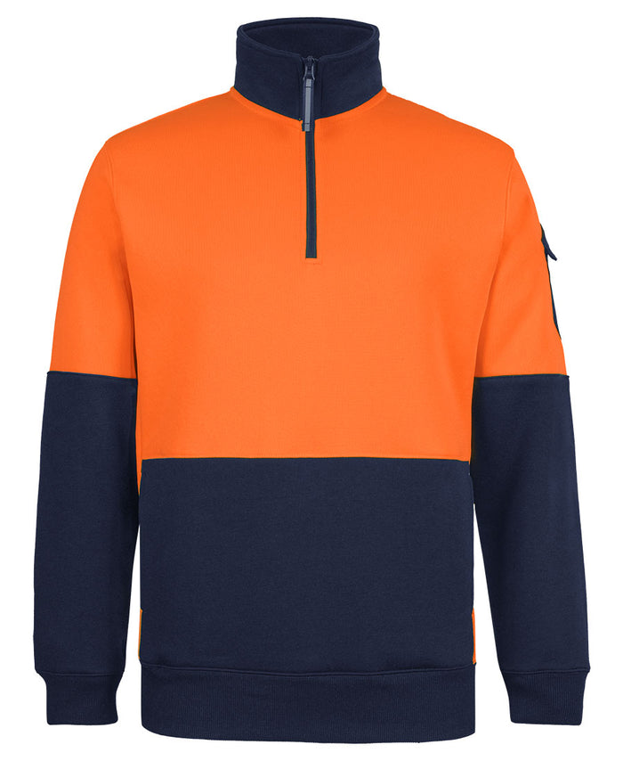 JB's 350gsm Hi Vis 1/2 Zip Trade Fleece Jumper 6CHVH