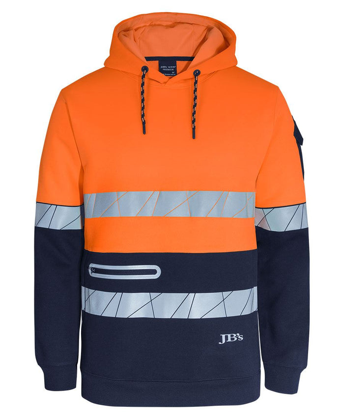 JB's 450g Hi Vis Pull Over Hoodie with Tape 6DPFP