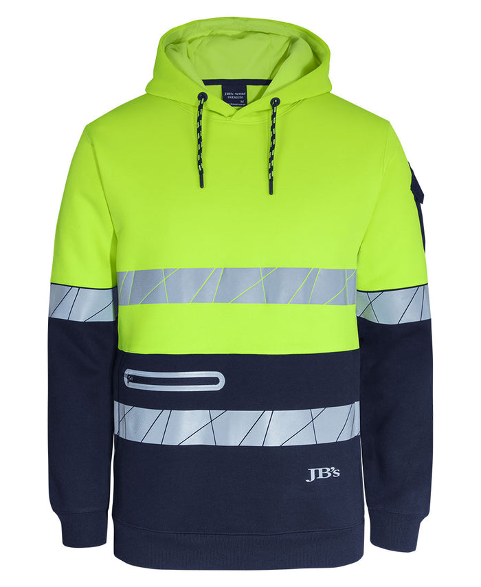 JB's 450g Hi Vis Pull Over Hoodie with Tape 6DPFP