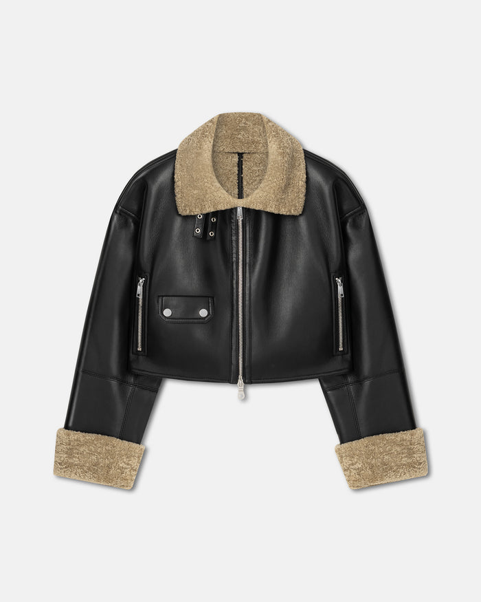 Jemma - Shearling jacket - Cornstalk/Black