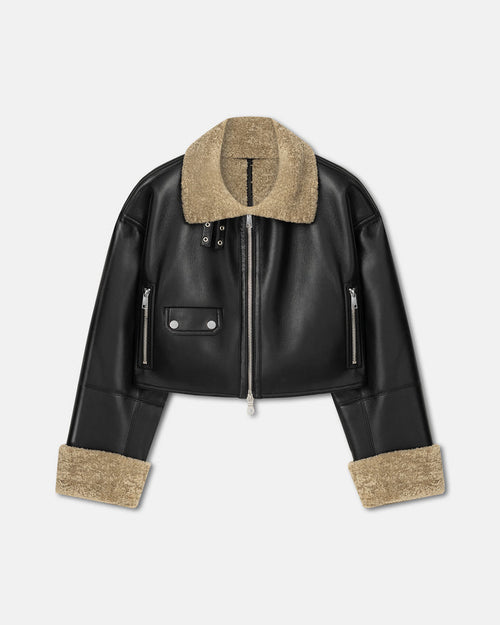 Jemma - Shearling jacket - Cornstalk/Black