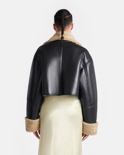 Jemma - Shearling jacket - Cornstalk/Black