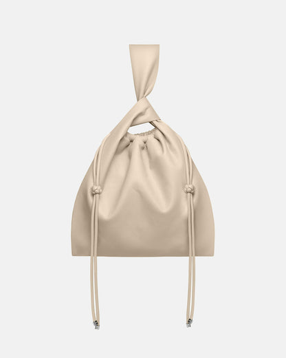 Jen Drawstring Large - Okobor™ Alt-Leather Bag - Chalk