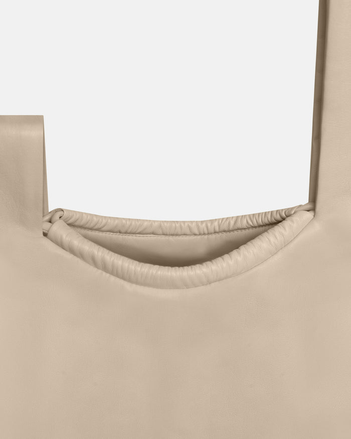 Jen Drawstring Large - Okobor™ Alt-Leather Bag - Chalk