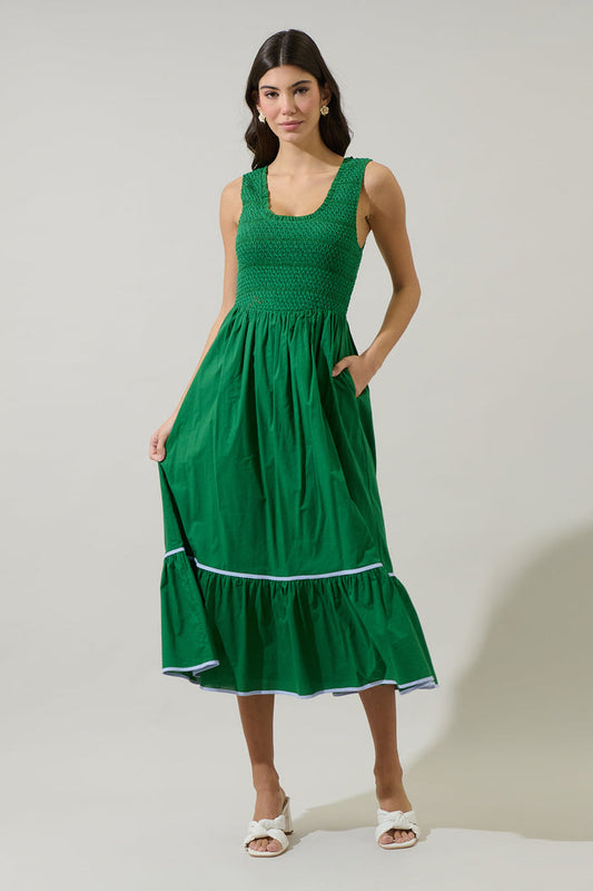 Jessy Smocked Midi Dress