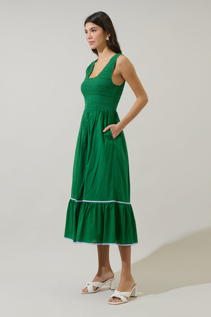 Jessy Smocked Midi Dress