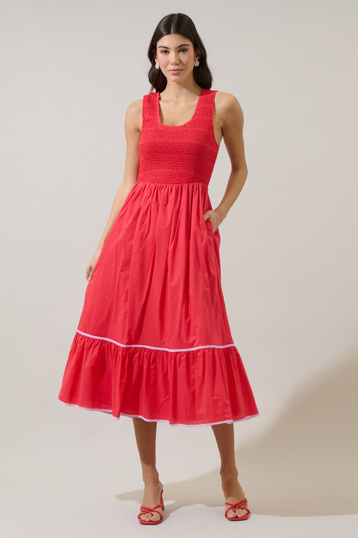Jessy Smocked Midi Dress