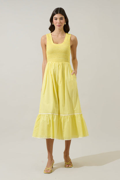 Jessy Smocked Midi Dress